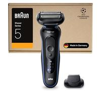 Braun Rasoir Electrique Homme Series 5 52-B1200SI Bleu, Etanche, Lames Flexibles Pour Raser Doucement Visage et Barbe, 2 Modes De Rasage, Coffret Avec Accessoire Tondeuse De Précision, En Carton
