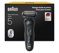 Braun Rasoir électrique Homme Series 5 52-N1000SI - Noir, Étanche, Lames flexibles, 2 modes, Coffret
