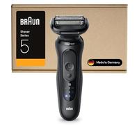 Braun Rasoir Electrique Homme Series 5 52-N1000SI Noir, Etanche, Lames Flexibles Pour Raser Doucement Visage et Barbe, 2 Modes De Rasage, Coffret Avec Brosse De Nettoyage, Emballage En Carton