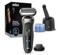 Braun Rasoir Electrique Homme Series 7 72-C7200CC Or, Etanche, Lames Flexibles Pour Bien Raser Le Visage, 3 Modes De Rasage De Barbe, Avec Tondeuse De Précision, Coffret Avec Station De Nettoyage