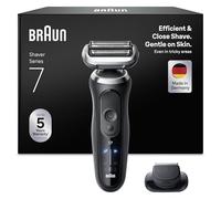 BRAUN Rasoir Electrique Homme Series 7 72-N1200SI Noir, Etanche, Lames Flexibles Pour Bien Raser Le Visage, 3 Modes De Rasage De Barbe, Avec Tondeuse De Précision, Coffret Avec Brosse De Nettoyage