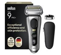 Braun Rasoir Electrique Homme Series 9 PRO+ 9517s, Argent | Etanche, Batterie Rechargeable, Lame ProLift, Tondeuse ProTrimmer en Acier Inoxydable, Coffret de Rasage avec Etui de Voyage