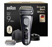 Braun Rasoir Electrique Homme Series 9+ PRO 9617PSI Argent, Etanche, Lames De Précision Ultra-Fines Et Tondeuse Pro Trimmer Pour Bien Raser La Barbe, Coffret Rasage Avec Etui De Voyage