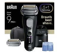 Braun Rasoir Electrique Homme Series 9+ PRO 9660CCPS Noir, Etanche, Lames De Précision Ultra-Fines Et Tondeuse Pro Trimmer Pour Bien Raser La Barbe, Coffret Rasage Avec Station De Nettoyage
