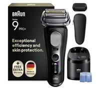 Braun Rasoir Electrique Homme Series 9+ Pro 9690CCE Noir | Etanche, Batterie Rechargeable, Lames de Précision Ultra-Fines, Tondeuse ProTrimmer, Station de Nettoyage, Tête de Pre-Rasage