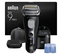 Braun Rasoir Electrique Homme Series 9+ PRO 9690CCE Noir, Etanche, Lames De Précision Ultra-Fines, Tondeuse Pro Trimmer Pour Bien Raser La Barbe, Coffret Avec Station De Nettoyage Et Tête PréRasage