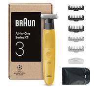 BRAUN Series 3 XT3, Rasoir Électrique Tout-En-Un, + 7 Outils Pour Créer Son Style, Lame 4D Flex Affûtée, Styliser, Raser Et Tondre La Barbe, XT3205, Jaune