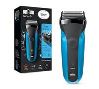Braun Rasoir électrique série 3 pour hommes, humide et sec, prise britannique à 2 broches, 310, rasoir noir/bleu, évalué à un excellent rapport qualité-prix