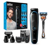 Braun Regolabarba Tagliacapelli Uomo Rasoio Incluso, Rifinitore Barba, 7 Accessori inclusi, 85% di Plastica in Meno, Idea Regalo, MGK5280 All-in-One Nero