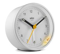 Braun Réveil analogique Classique avec Fonction Snooze et lumière, Mouvement à Quartz Silencieux, bip de l’Alarme en Crescendo, en Blanc, modèle BC12W.