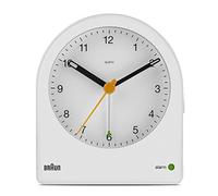 Braun Réveil analogique Classique avec répétition (Fonction Snooze) et rétroéclairage continu, Mouvement Silencieux à Quartz, bip de l’Alarme en Crescendo, Blanc, modèle BC22W.
