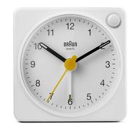 Braun Réveil analogique de Voyage Classique avec Fonction Snooze et lumière, Taille compacte, Mouvement à Quartz Silencieux, bip de l’Alarme en Crescendo, en Blanc, modèle BC02XW.
