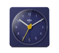 Braun Réveil analogique de Voyage Classique, Taille compacte, Mouvement à Quartz Silencieux, bip de l’Alarme en Crescendo, en Bleu, modèle BC02BL.