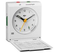 Braun Réveil De Voyage Analogique Classique Bc05 - Blanc - L 7,2 Cm X H BC05W