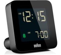 Braun Réveil numérique avec Snooze, écran LCD négatif, réglage Rapide, Alarme Crescendo Beep en Noir, modèle BC09B