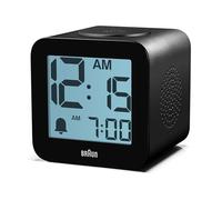 Braun Réveil numérique Parlant de avec répétition de réveil, Affichage LCD Positif, Options de réglage Vocal, Alarme sonore Crescendo en Noir, modèle BC25BP