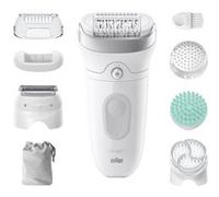Braun Épilateur Silk-épil 7 SkinSpa 7-081 Tête large, Sabot zones sensibles, Étanche Blanc/Argent