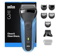 Braun Series 3 310BT Rasoir électrique pour homme, avec 3 lames flexibles, embout tondeuse à barbe, 5 peignes, rasoir humide et sec pour homme, bleu