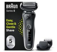 Braun Series 5 51-W1500s Rasoir Électrique Homme, Même Pour Barbes Dures, 3 Lames S’Adaptant Aux Contours Du Visage, Tondeuse EasyClick & EasyClean, Étanche Avec Grille Sans Fil, Blanc