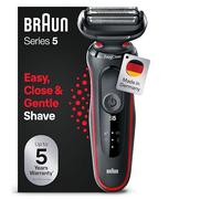 Braun Series 5 EasyClean 51-R1000s Rasoir électrique pour homme, Wet & Dry, cadeau homme, fabriqué en Allemagne, rouge