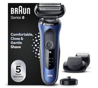 Braun Series 6 61-B4500cs Rasoir Électrique Pour Homme Avec Accessoire Tondeuse À Barbe EasyClick, Base De Recharge, SensoFlex, Technologie Wet & Dry, Rechargeable, Rasoir À Grille Sans Fil, Bleu