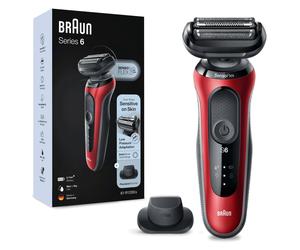Braun Series 6 61-R1200s Rasoir à grille Tondeuse Noir, Rouge