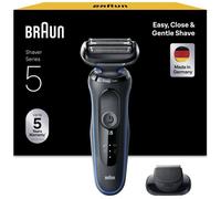 Braun Series 6 Rasoir électrique - Noir - 60 min d'autonomie, Charge rapide 5 min de la batterie, Wet & Dry, 1 tête flexible 2D, Sabot 1-7 mm, Batterie Li-Ion, Noir<|image>