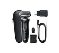 Braun Series 7 71-N1000s Rasoir à grille Noir, Batterie Li-Ion 50 min, 3 lames, Recharge rapide 5 min, Lavable, Etui inclus