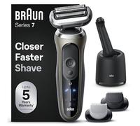 Braun Series 7, Rasoir Électrique Homme, Modes Turbo, Rasoir À Grille Étanche, Conçu En Allemagne, Avec Station SmartCare Clean & Charge, Tête Tondeuse À Barbe, Tête Pour Le Corps, Or
