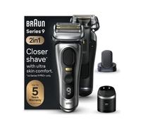Braun Series 9 PRO+ 9597cc, Rasoir Électrique Pour Homme, Système 2-En-1 Avec Tête De Massage ProComfort Pour Pré-Rasage, Station SmartCare, Étanche, 60 Min D'autonomie, Fabriqué En Allemagne, Argent