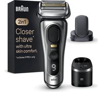 Braun Series 9 PRO+ 9597cc, Rasoir Électrique Pour Homme, Système 2-En-1 Avec Tête De Massage ProComfort Pour Pré-Rasage, Station SmartCare, Étanche, 60 Min D'autonomie, Fabriqué En Allemagne, Argent