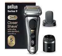 Braun Series 9 PRO+ 9597cc, Rasoir Électrique Pour Homme, Système 2-En-1 Avec Tête De Massage ProComfort Pour Pré-Rasage, Station SmartCare, Étanche, 60 Min D'autonomie, Fabriqué En Allemagne, Argent