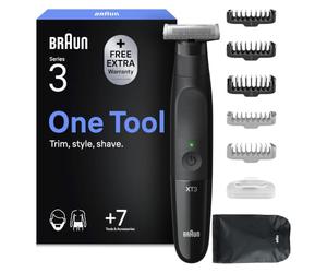 Braun Series X, Tondeuse hybride électrique pour hommes, visage et corps, avec 5 peignes, lame 4D innovante, + rasoir avec sabot bidirectionnel et tête flexible pour un rasage rapide