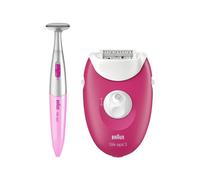 Braun Silk-Épil 3 3-420 - Épilateur - Rose Framboise/Blanc - Avec Tondeuse Pour Bikini