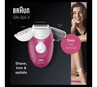 Braun Silk-épil 3 3-410 20 pince(s) Rose, Blanc