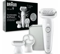 Braun Silk-épil 9 9-061, épilateur électrique pour femmes pour une épilation facile, une peau longuement lissée, blanc/argenté