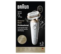 Braun Épilateur électrique Silk-épil SES9-030 – tête flexible 360° 2 modes 50 min Étanche Blanc/Or