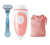 Braun Silk·expert Mini PL1014, Épilateur À Lumière Pulsée, Épilation Semi-Définitive, Blanc/Rose, Avec Pochette De Voyage