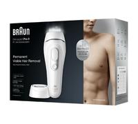 ipl pro 5 (épilateur a lumière pulsée) - avec rasoir et pochette - blanc/argent - pour homme