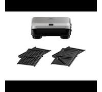Braun SnackMaker 5 SM5005 Argent, 800W, Plaques Gaufres et Croque-Monsieur, Surface 270x130mm, Thermostat, Anti-adhésif, 220-240V