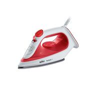Braun TexStyle 1 SI 1019, fer à repasser à vapeur, revêtement antiadhésif, thermostat, 25 g/min en mode Turbo, capacité réservoir d'eau 220 ml, 1900 W, rouge/blanc