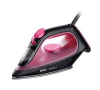 Braun TexStyle 1 SI1070PU Fer à repasser avec revêtement SuperCeramic, pointe de précision, 130 g/min, remplissage facile de 220 ml, mode Eco, système anti-gouttes, 2000 W, violet/noir