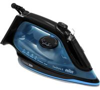 Braun TexStyle 5 SI5256BL, fer à repasser avec plaque FreeGlide 3D SuperCeramic, pointe de précision, poignée ouverte ergonomique, recharge 300 ml, système anti-goutte, coup de vapeur 210 g/min, 2600