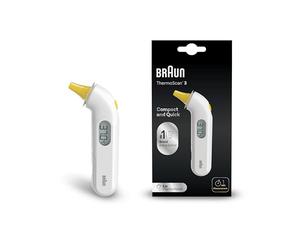 Braun ThermoScan 3 Thermomètre auriculaire | Mesure rapide en 1 seconde | Indicateur sonore de fièvre | Convient aux bébés et aux nourrissons | Marque #1 auprès des médecins(1) | IRT3030