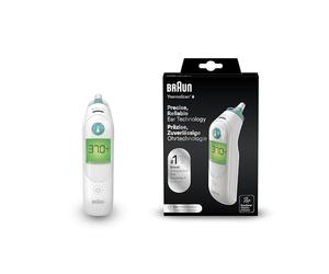 Braun ThermoScan 6 Thermomètre auriculaire | Affichage numérique avec code couleur |Indicateur de stabilité ExacTemp |Convient aux bébés et aux nourrissons | Marque #1 auprès des médecins(1) | IRT6515