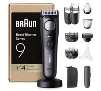 Braun Tondeuse À Barbe Series 9, + 14 Outils De Barbier, Mode PowerBoost, Lame ProBlade, 180 Min D'autonomie, Dégradé, 52 Longueurs, Molette De Précision Et Verrouillage, Étanche, BT9565, Titane