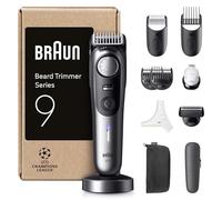 Braun Tondeuse À Barbe Series 9, + 11 Outils De Barbier, Mode PowerBoost, Lame ProBlade, 180 Min D'autonomie, Dégradé, 52 Longueurs, Molette De Précision Et Verrouillage, Étanche, BT9545, Chrome