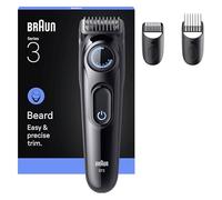 Braun Tondeuse À Barbe Series 3, + 3 Outils Pour Créer Son Style, Lame Ultra-Affûtée, Autonomie De 50 Min, 40 Longueurs, BT3520, Noir-Bleu