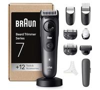Braun Tondeuse À Barbe Series 7, + 12 Outils de Barbier, Lame ProBlade Affûtée Et Inusable, Jusqu'à 120 Min D'autonomie, 40 Longueurs, Étanche, Molette De Précision Et Verrouillage, BT7545, Gris