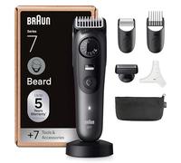 Braun Tondeuse À Barbe Series 7, + 7 Outils de Barbier, Lame ProBlade Affûtée Et Inusable, Jusqu'à 120 Min D'autonomie, 40 Longueurs, Étanche, Molette De Précision Et Verrouillage, BT7525, Gris